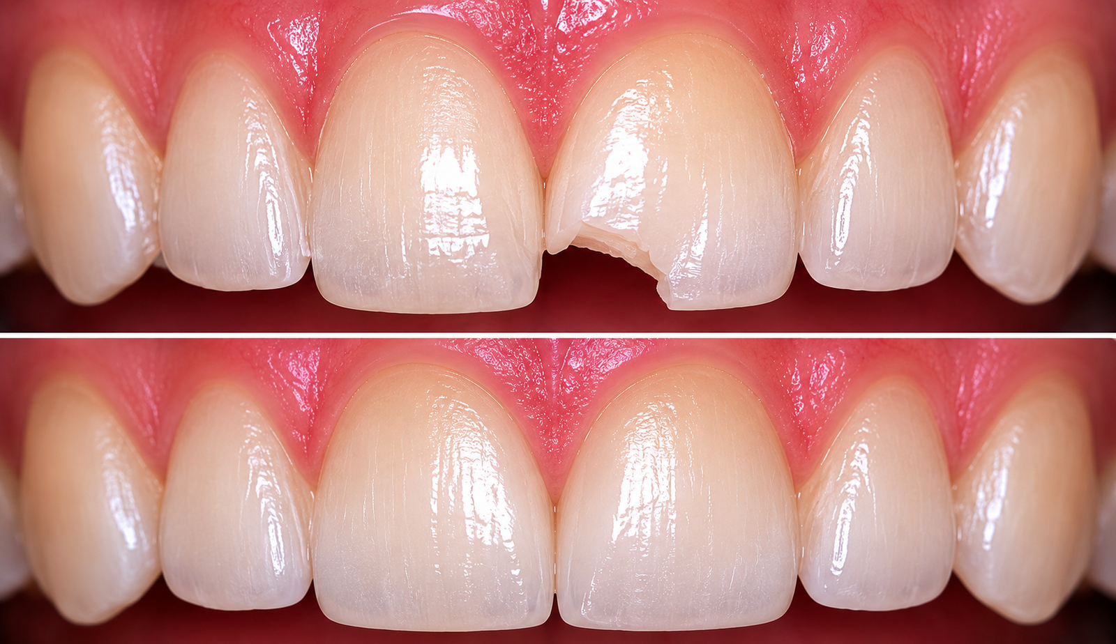 Composite build-up treatment example at FG Cosmo Dental Clinic Karachi