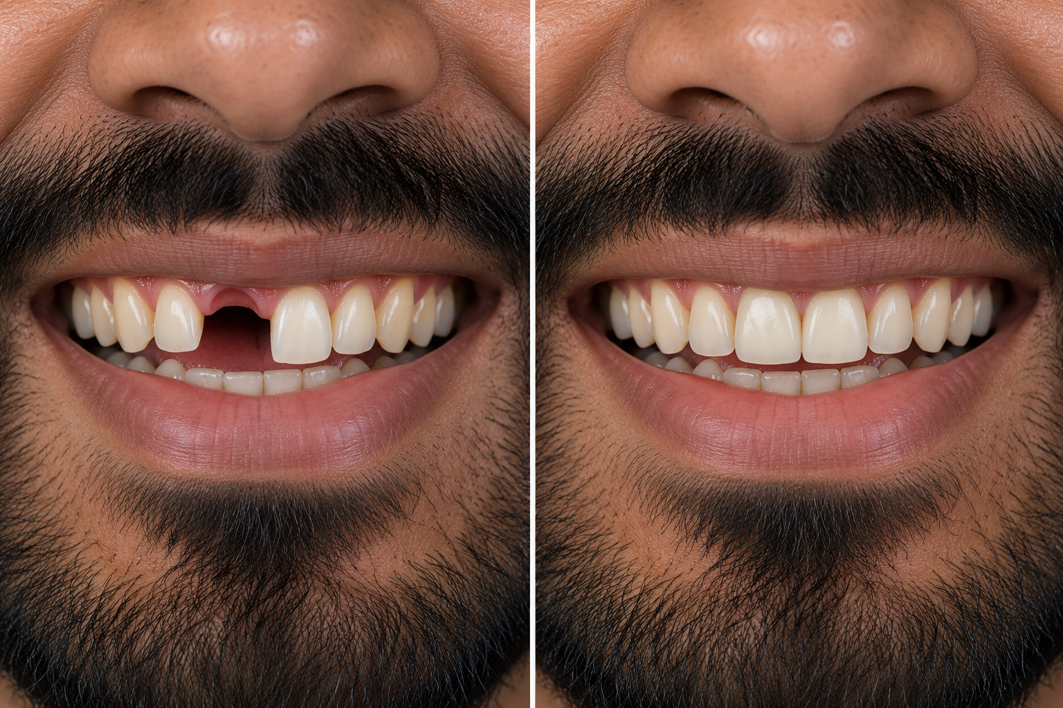 Dental implant treatment example at FG Cosmo Dental Clinic in Karachi