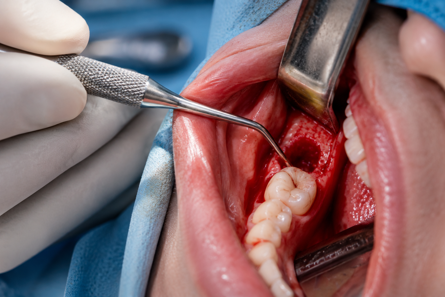 Planned surgical extraction treatment at FG Cosmo Dental Clinic Karachi