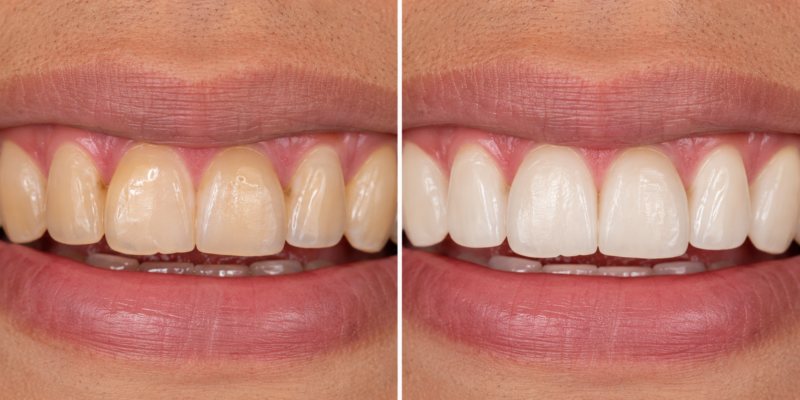 Teeth whitening treatment result example at FG Cosmo Dental Clinic Karachi